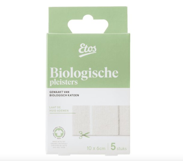 Etos Biologische pleister 10x6cm 5 stuks