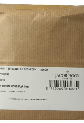 Jacob Hooy Berkenblad gesneden (250 Gram)