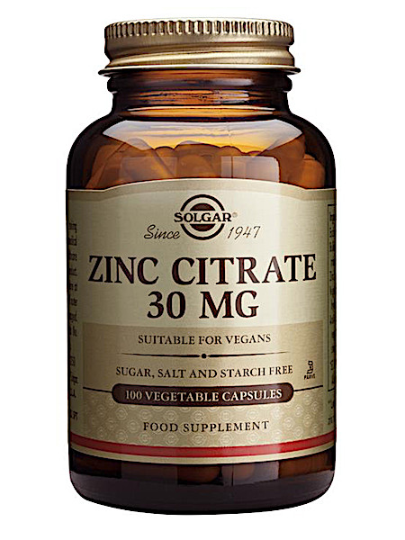 Solgar Vitamins Zinc Citrate 30mg (100 capsules)