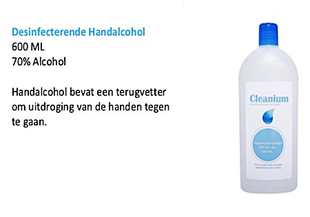 Desinfecterende Handalcohol 600 ML 70% Alcohol