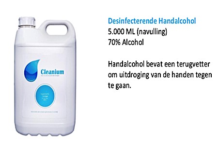 Desinfecterende Handalcohol 5.000 ML (navulling) 70% Alcohol