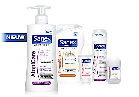 Overzicht Sanex producten.