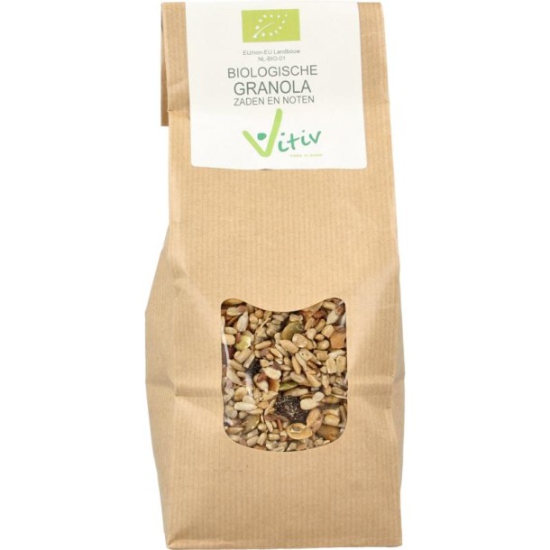 Vitiv Granola zaden en noten bio (500 Gram)