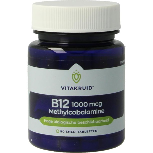Vitakruid B12 1000 mcg Actief Methylcobalamine (90 Smelttabletten)