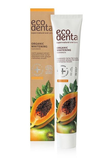 Ecodenta Tandpasta organic whitening papaja (75 Milliliter)