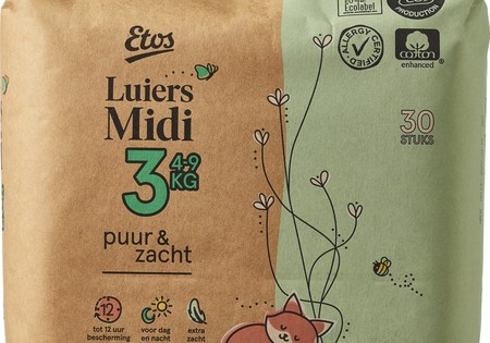 Etos Luiers Midi Puur & Zacht Mt 3 ( 30 stuks )