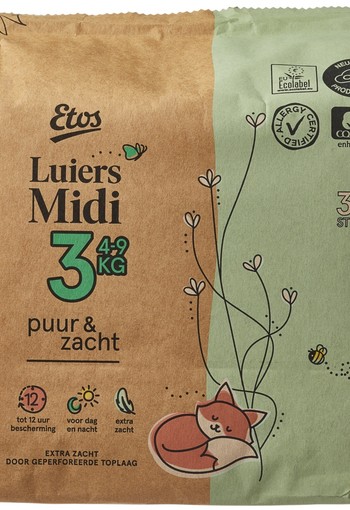 Etos Luiers Midi Puur & Zacht Mt 3 ( 30 stuks )