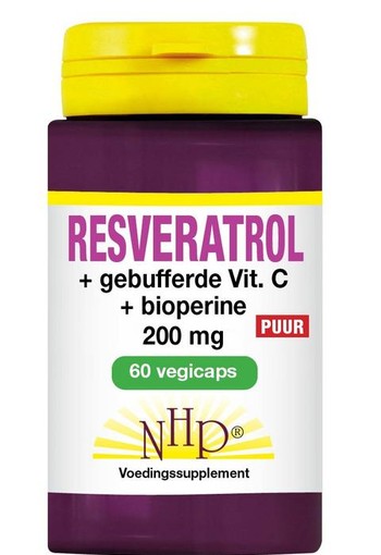 NHP Resveratrol 200 mg/Vitamine C/Bioperine puur (60 Vegetarische capsules)