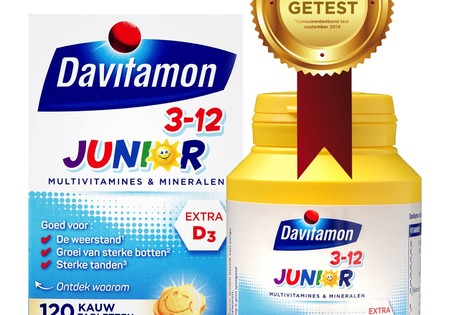 Davitamon Junior 3+ multifruit 120 kauwtabletten