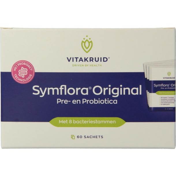 Vitakruid Symflora Original Pre- en Probiotica 8 stammen (60 Sachets)
