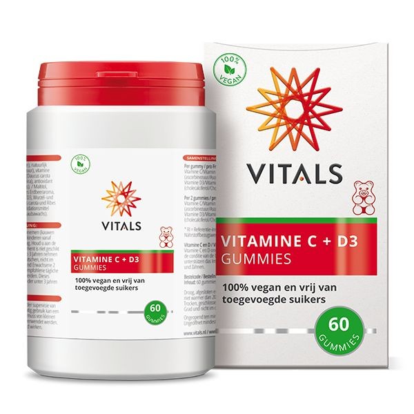 Vitals Vitamine C + D3 gummies (60 Gummies)