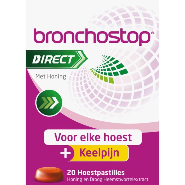 Bronchostop Direct pastilles honing (20 Stuks)