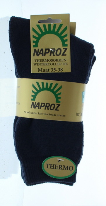 Naproz Thermo sokken blauw maat 35-38 (3 Paar)