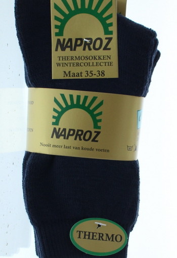 Naproz Thermo sokken 35-38 blauw (3 Paar)