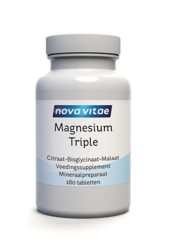 Nova Vitae Magnesium citraat bisglycinaat malaat (180 Tabletten)