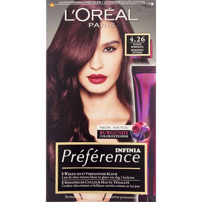 Foto Republiek bijvoorbeeld L'Oréal Paris Préference Permanente Haarkleuring 4.26 Bordeaux Intense