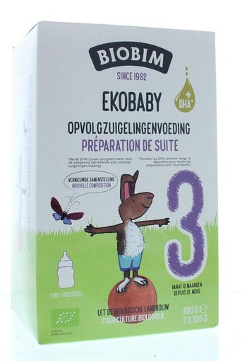 Biobim Ekobaby 3 opvolgzuigelingenvoeding 10+ maanden bio (600 Gram)