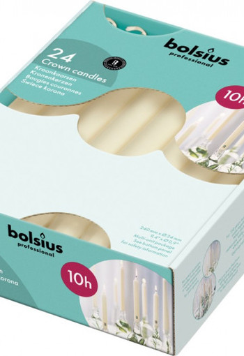 Bolsius Kroonkaars 240/24 ivoor (24 Stuks)