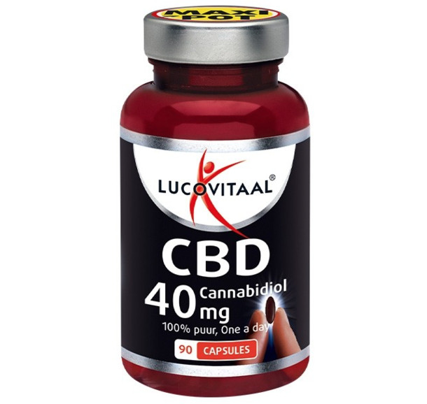 Lucovitaal CBD Cannabidiol 40 mg 90 capsules.