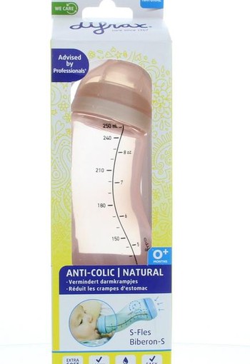 Difrax S-Fles natural roze 250ml (1 Stuks)