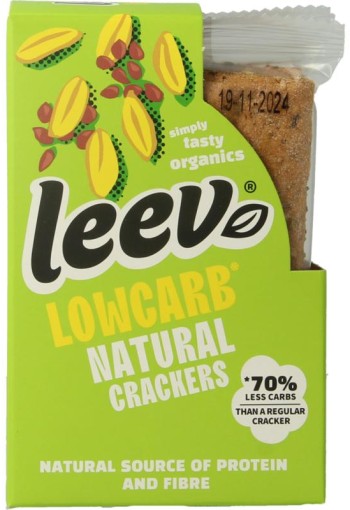 Leev Qrackers lowcarb 3 x 2 stuks bio (80 Gram)