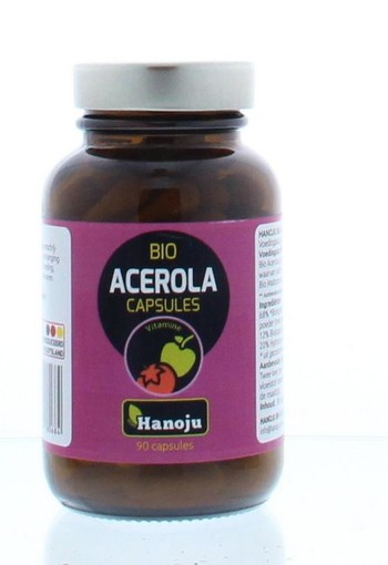 Hanoju Acerola capsules bio (90 Vegetarische capsules)