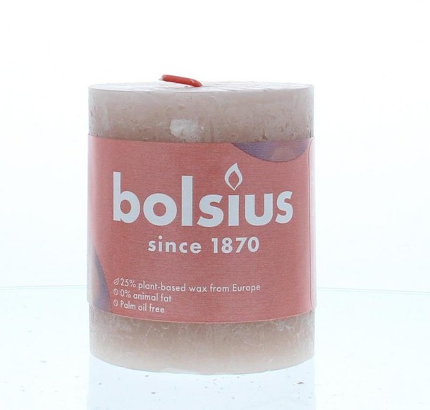 Bolsius Rustiekkaars shine 80/68 misty pink (1 Stuks)