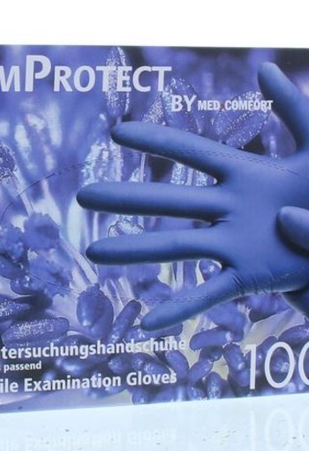 Epidermprotect Nitriel onderzoekhandschoen poedervrij S blauw (100 Stuks)