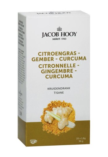 Jacob Hooy Citroengras gember curcuma thee (20 Zakjes)