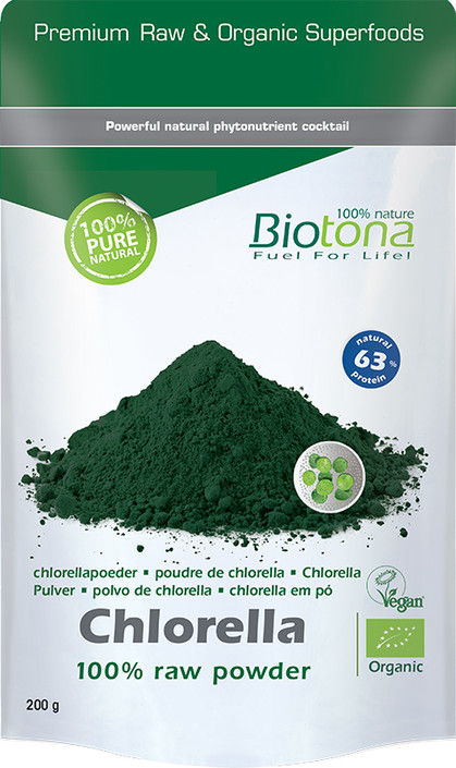 Biotona Chlorella & spirulina raw powder bio (200 Gram)