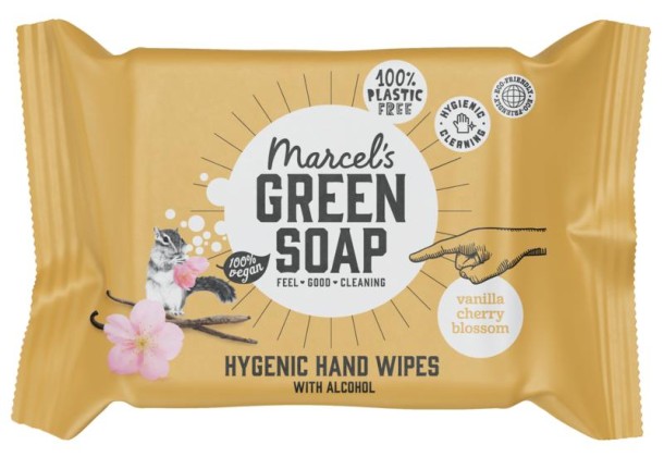 Marcel's GR Soap Hand wipes vanilla & cherry blossom bio (15 Stuks)