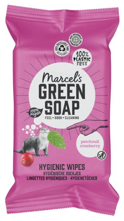 Marcel's GR Soap Cleansing wipes patchouli & cranberry (60 Stuks)