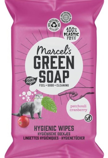 Marcel's GR Soap Cleansing wipes patchouli & cranberry (60 Stuks)