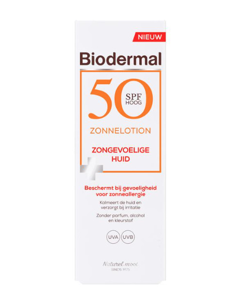 Biodermal Zonnelotion Zongevoelige Huid SPF 50 100 ml