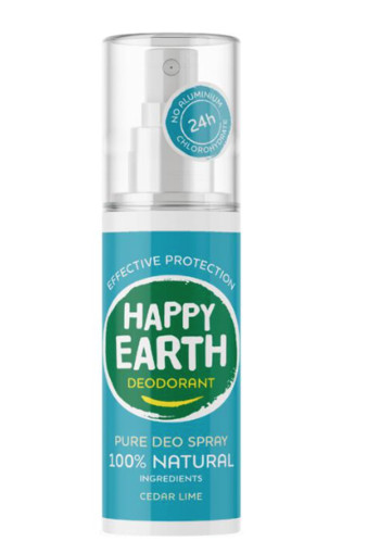 Happy Earth Pure Deo Spray Cedar Lime 100 ml 