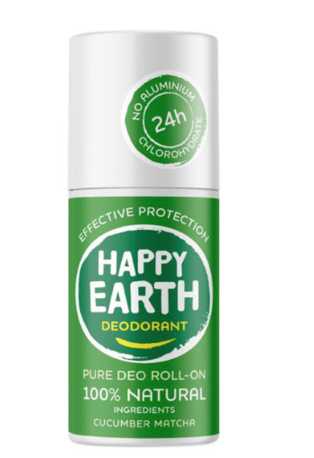 Happy Earth Pure Deo Roll-On Cucumber Matcha 75 ml roller