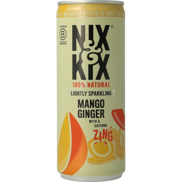 Nix & Kix Mango ginger blikje (250 Milliliter)