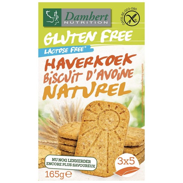 Damhert Haverkoekjes naturel glutenvrij (165 Gram)
