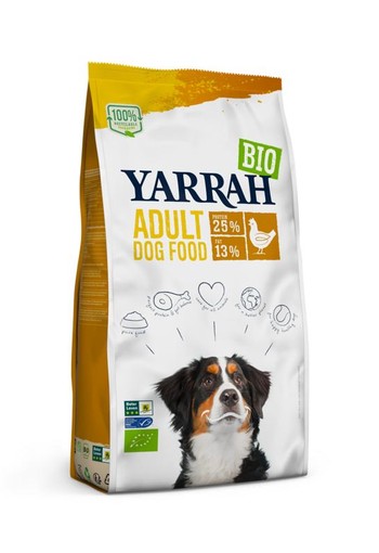 Yarrah Adult hondenvoer met kip bio MSC (10 Kilogram)