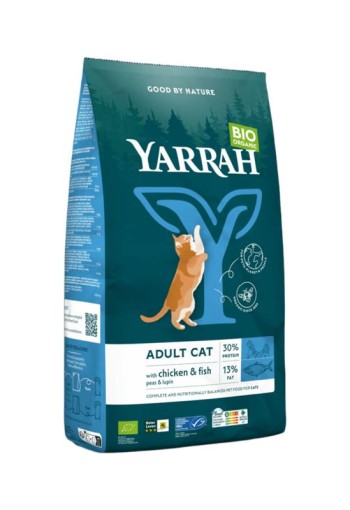 Yarrah Adult kattenvoer met vis bio (10 Kilogram)