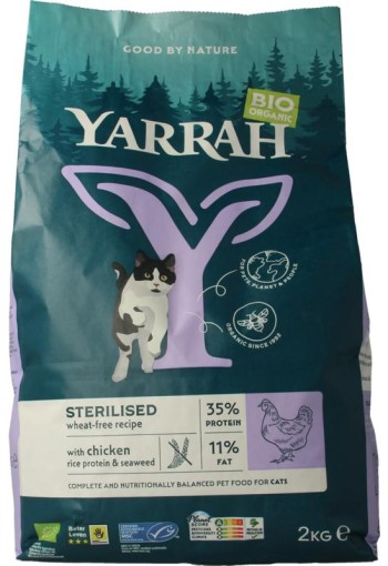 Yarrah Kattenvoer voor gesteriliseerde kat wheat-free bio (2000 Gram)