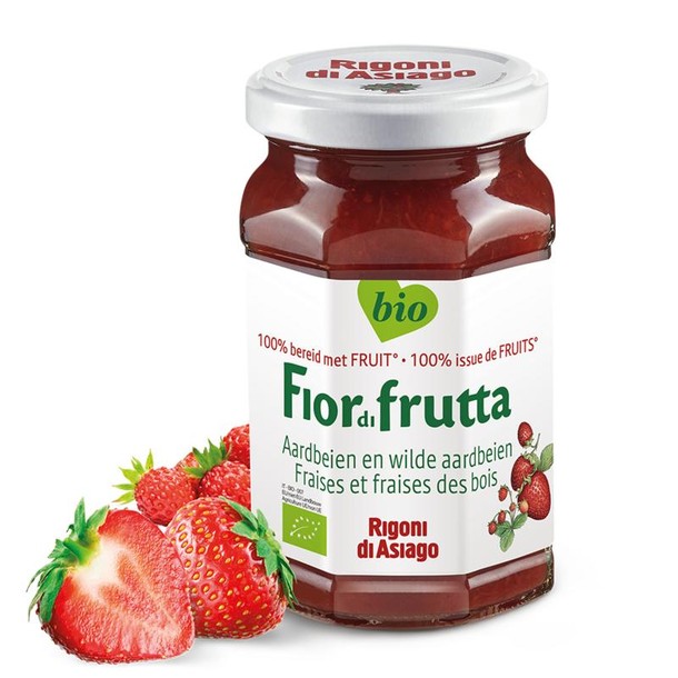 Fiordifrutta Aardbei & wilde aardbei jam bio (630 Gram)