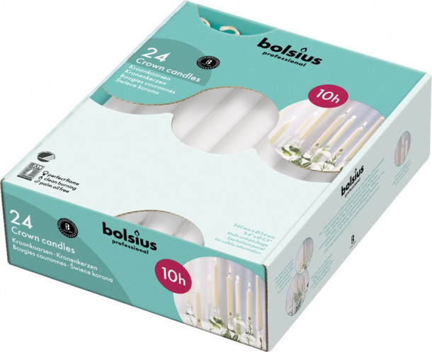 Bolsius Kroonkaars 240/24 wit (24 Stuks)