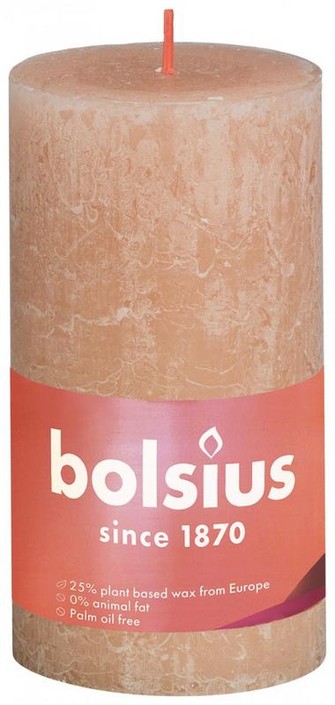 Bolsius Rustiekkaars shine 130/68 misty pink (1 Stuks)