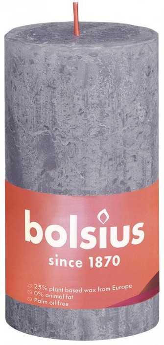 Bolsius Rustiekkaars shine 130/68 frosted lavender (1 Stuks)