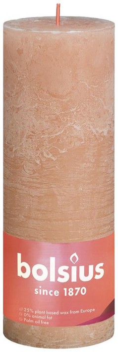 Bolsius Rustiekkaars shine 190/68 misty pink (1 Stuks)