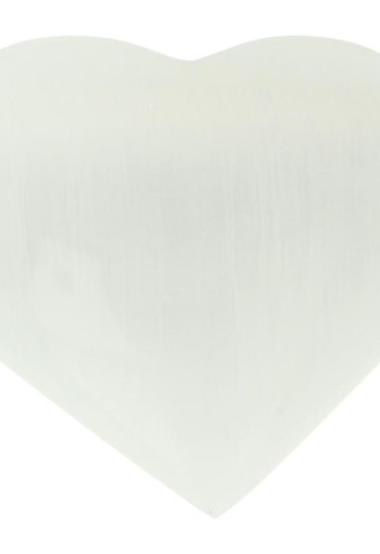 Steengoed Hart seleniet wit ca 6 cm (1 Stuks)