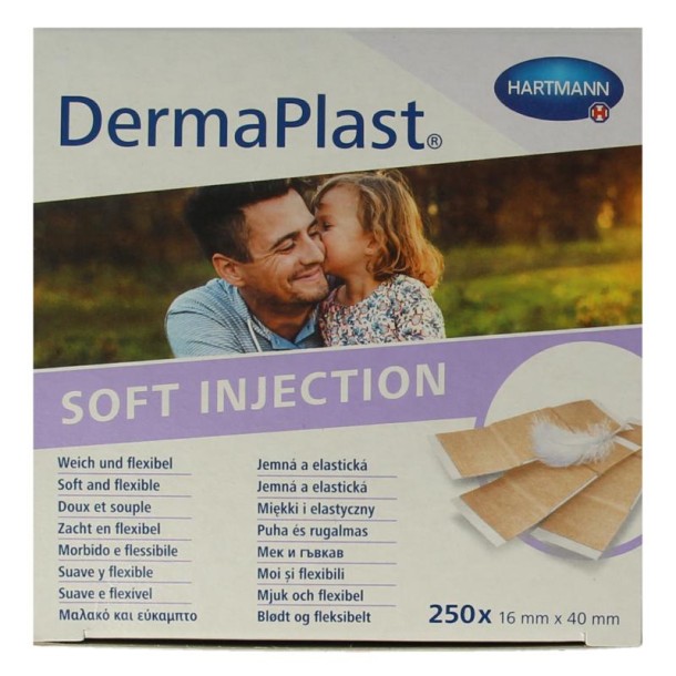 Dermaplast Injectiepleisters sensitive 16mm x 40mm (250 Stuks)