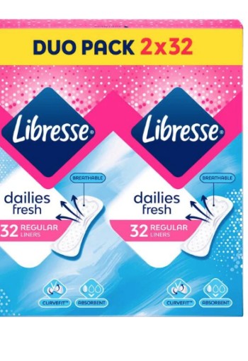 Libresse Daily Fresh Duopack Inlegkruisjes Normal 64 stuks
