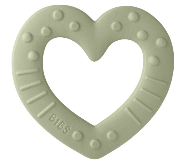 Bibs Baby bitie heart sage (1 Stuks)